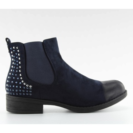 JAX3251 Bottines Jodhpur bleues à clous bleu marin