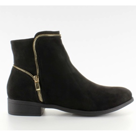 Bottines Chelsea élégantes avec fermetures éclair noires AB02-20 le noir