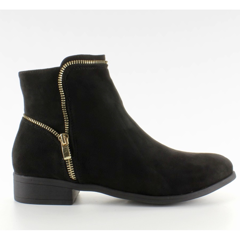Bottines Chelsea élégantes avec fermetures éclair noires AB02-20 le noir
