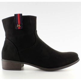 Bottines Chelsea en daim avec empiècement élégant le noir
