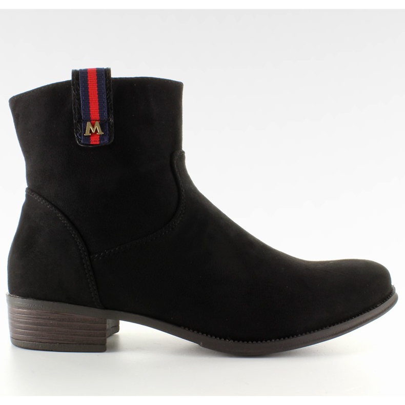 Bottines Chelsea en daim avec empiècement élégant le noir
