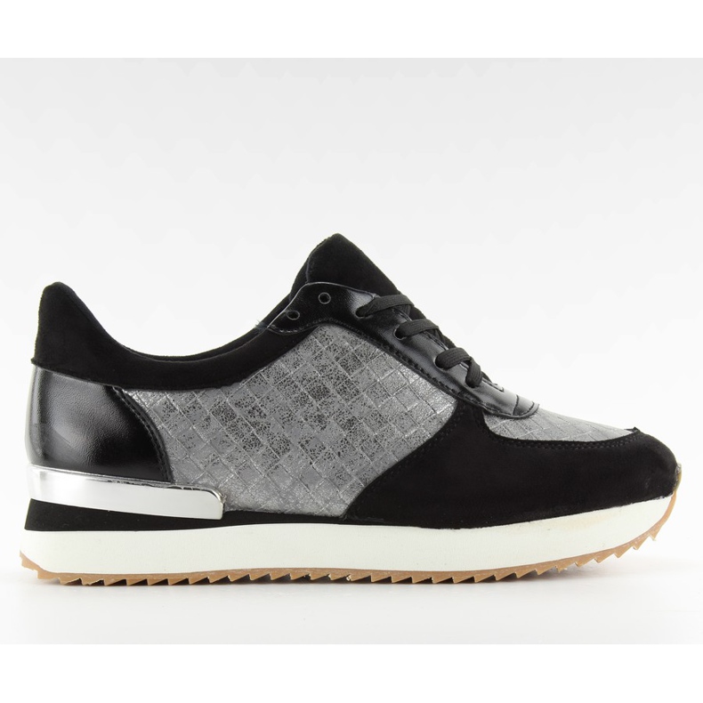 Chaussures de sport à semelles hautes bs072 Noir le noir