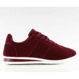 BY-012 chaussures de sport en daim rouge vin