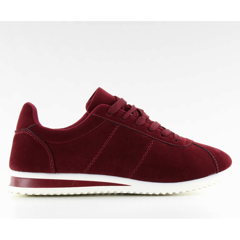 BY-012 chaussures de sport en daim rouge vin
