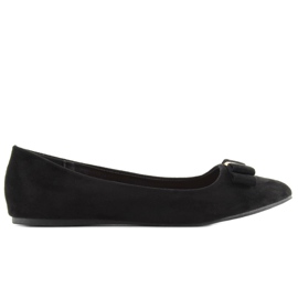 Ballerines noires en daim G305