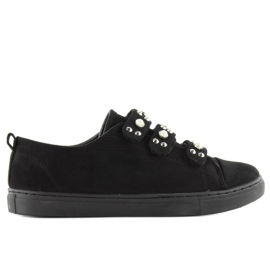 Baskets avec perles l1078 noires