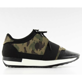 Chaussures de sport femme NOIR / CAMOUFLAGE brun vert