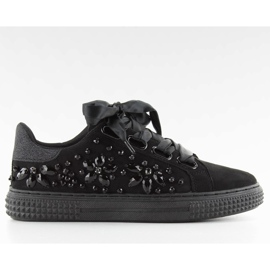 Baskets en satin 16-535 Lacets noirs