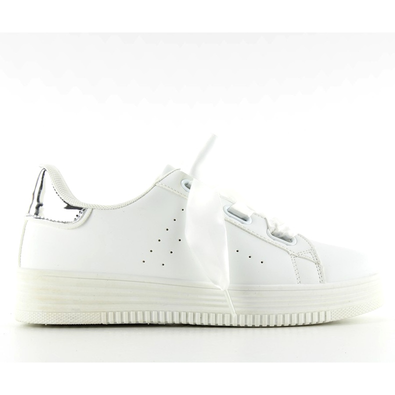 Baskets À Lacets En Satin S-317 blanche