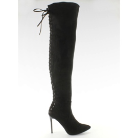 Bottes à la cuisse à l'arrière SY-12 Noir