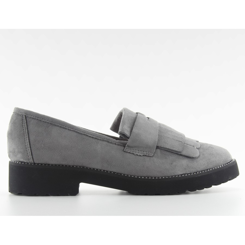 Mocassins femme semelle haute F173p gris