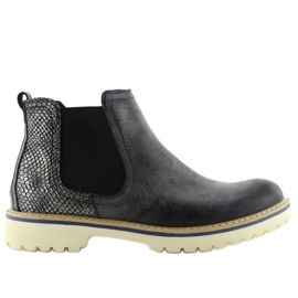 Bottines Jodhpur au style sportif 857-Pa le noir