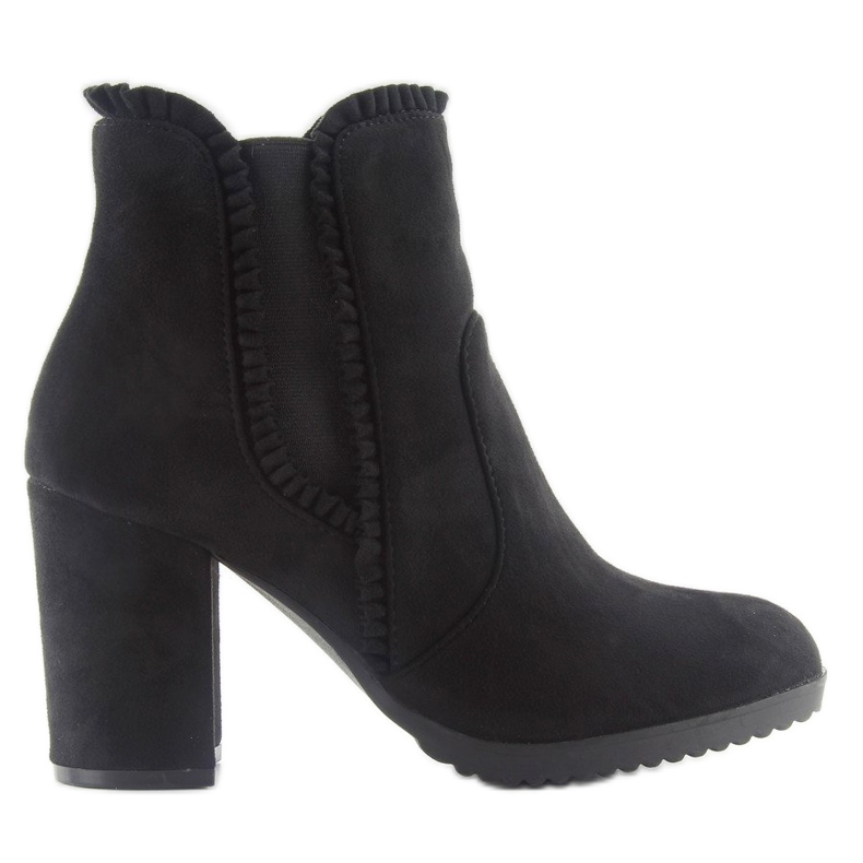 Bottes à talons hauts avec un volant m269p Noir le noir