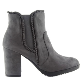 Bottines à talons à volant m269p Gris