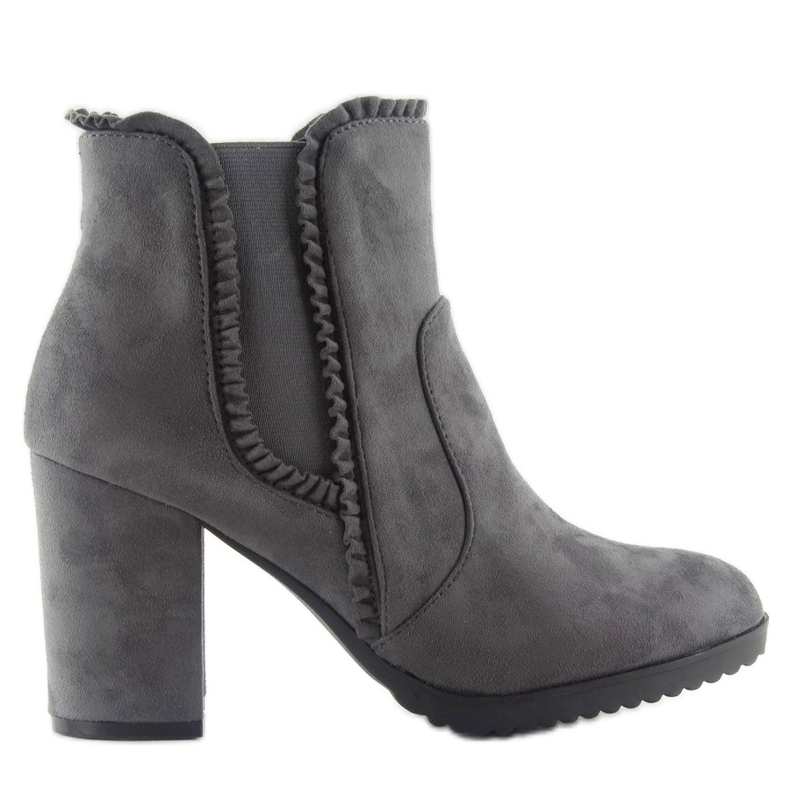 Bottines à talons à volant m269p Gris