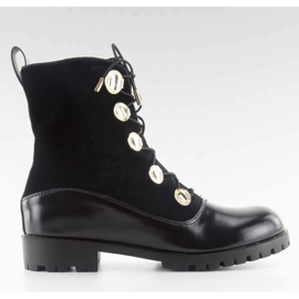 Travailleurs en velours avec boutons R113p noir le noir