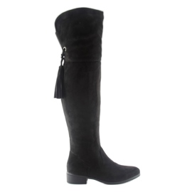 Bottes cavalières à franges PE114p noir