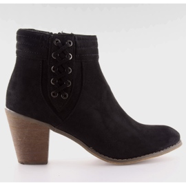 Bottes à talon en daim 99-266 noir le noir