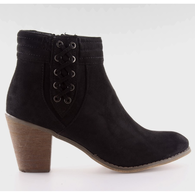 Bottes à talon en daim 99-266 noir le noir