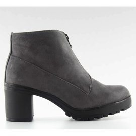 Bottines à talon daim gris 669-4 gris