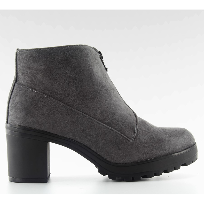 Bottines à talon daim gris 669-4 gris
