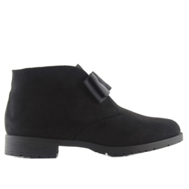 Bottines Chelsea Femme Avec Nœud C-7117 Noir le noir