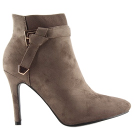Bottes Sur Un Talon Haut Marron F74 brun