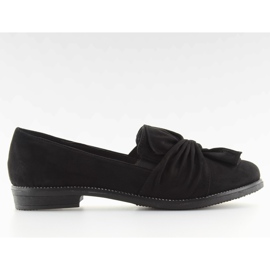 Mocassins noirs pour femmes avec un nœud noir le noir