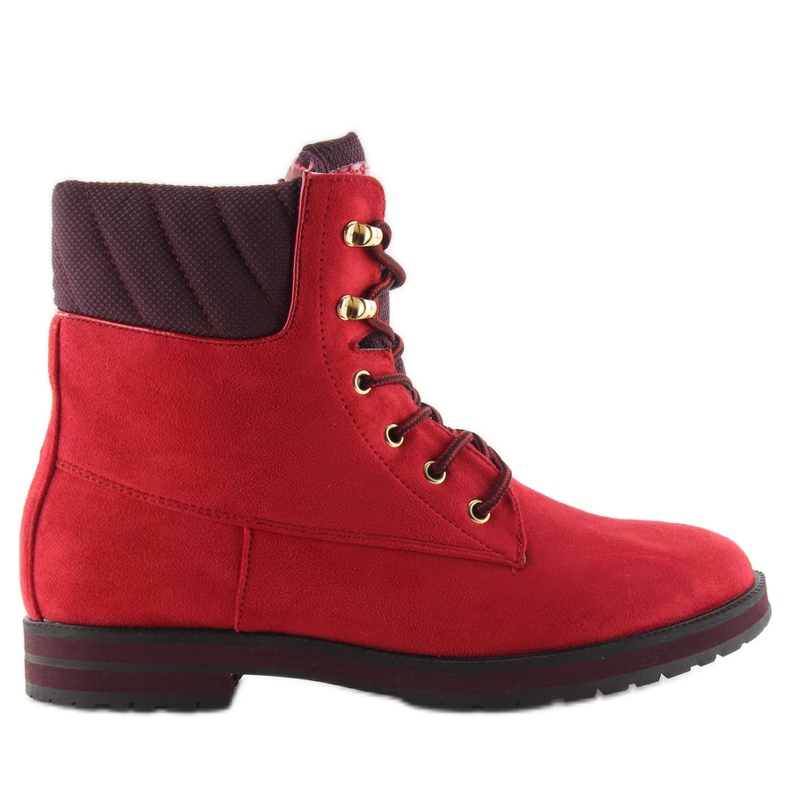 Boots femme daim rouge timber WD38 rouge