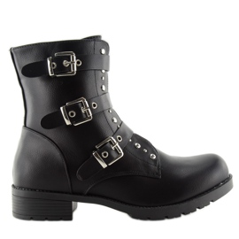 Bottes de travail noires à clous noirs