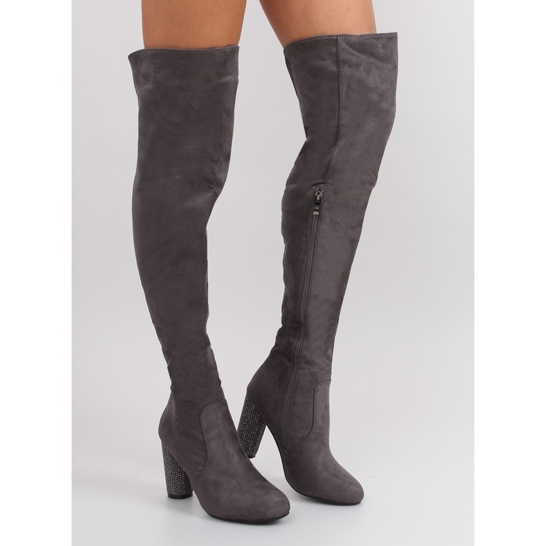 Cuissardes à Talons Grises Grises