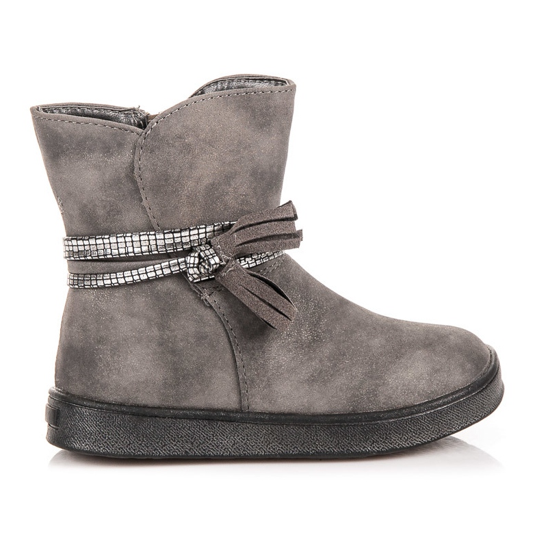 American Club Bottes pour filles à franges gris