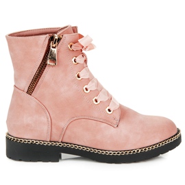 Vices New Collection Bottines en daim avec ruban rose
