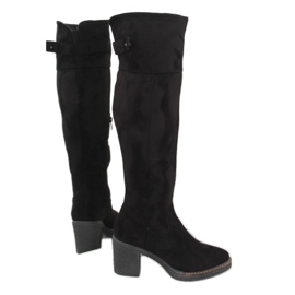 Bottes femme en daim noir rb05p noir