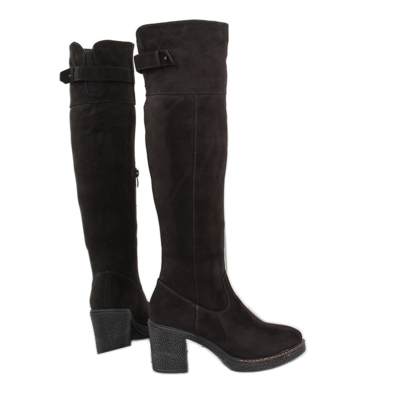 Bottes en daim grises pour femmes rb05p gris