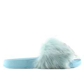 Chaussons avec fourrure bleu 515-21 LT. bleu