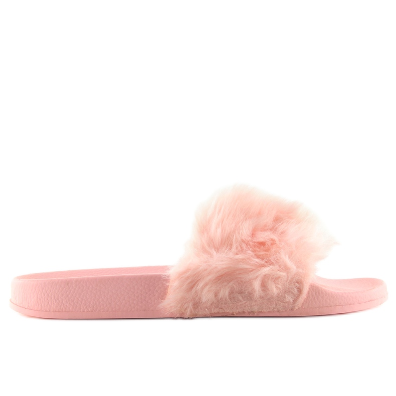 Chaussons en fourrure rose 58-6 rose