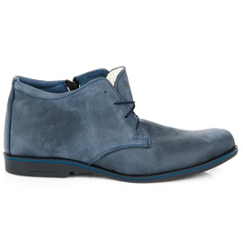 Lucca Bottines en peau de mouton bleu