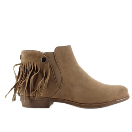 Bottines Jodhpur à franges amovibles 9177 Camel brun