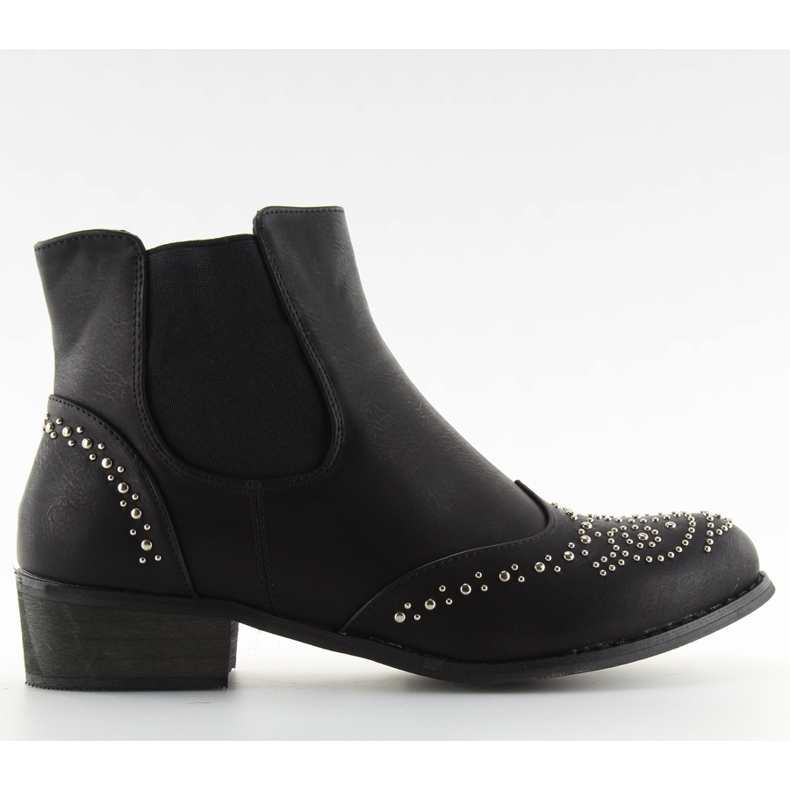 Chelsea boots femme noires à clous le noir