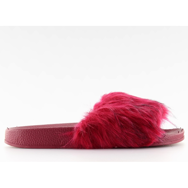 Chaussons bordeaux avec fourrure zy383-007-1 vin rouge