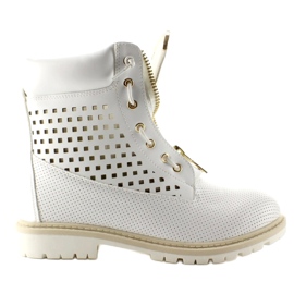 Baume ajouré, zip doré, blanc R103 Blanc blanche