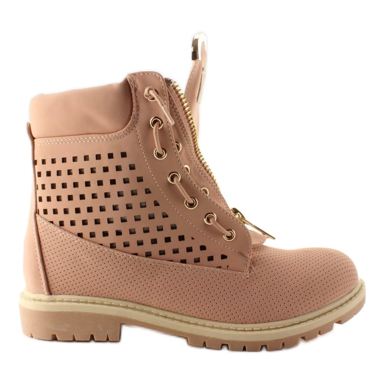 Baume ajouré, fermeture éclair dorée, R103 Rose