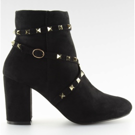 Bottines à goujons noirs F-3627 le noir