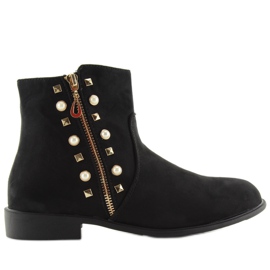 Bottes noires avec perles noir 30708 noir