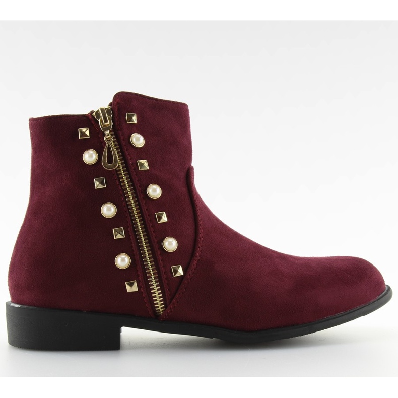 Boots à perles bordeaux 30708 rouge multicolore