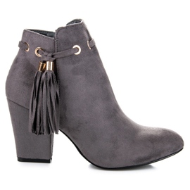 Cm Paris Bottines bohèmes en daim gris
