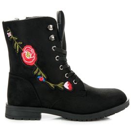 Sport Sacs en daim brodés noir