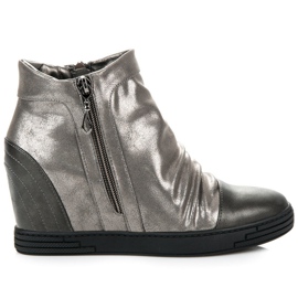 Vinceza Bottines argentées gris