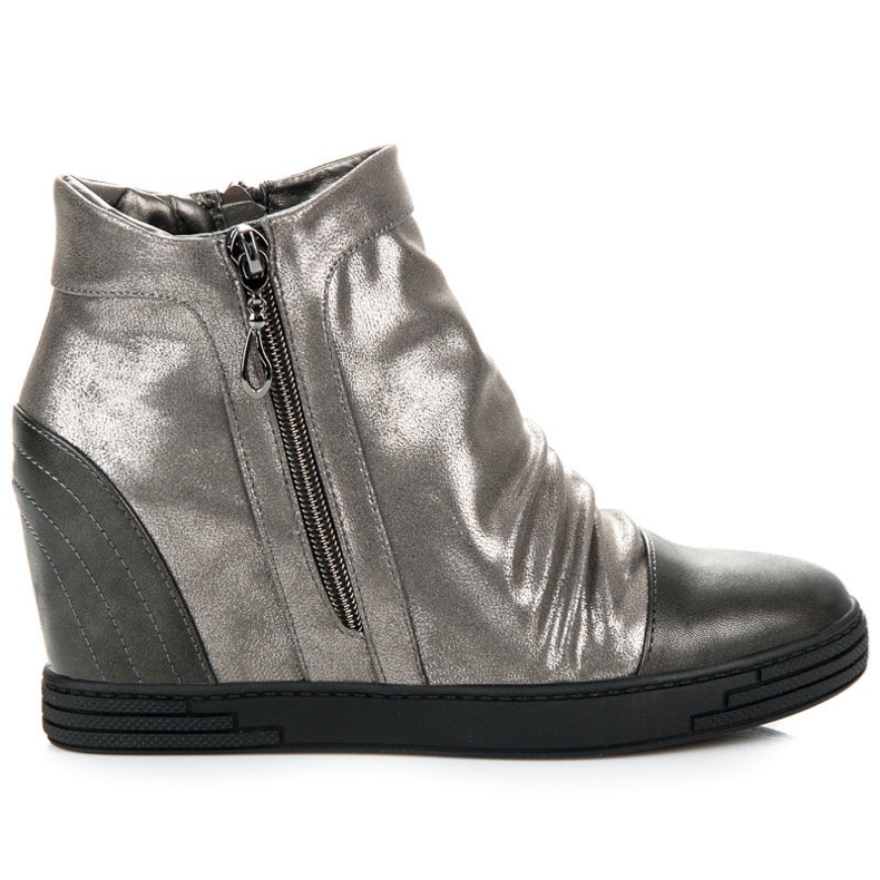 Vinceza Bottines argentées gris